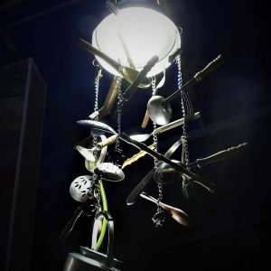 Upcycled Lamp: “The flying kitchen”