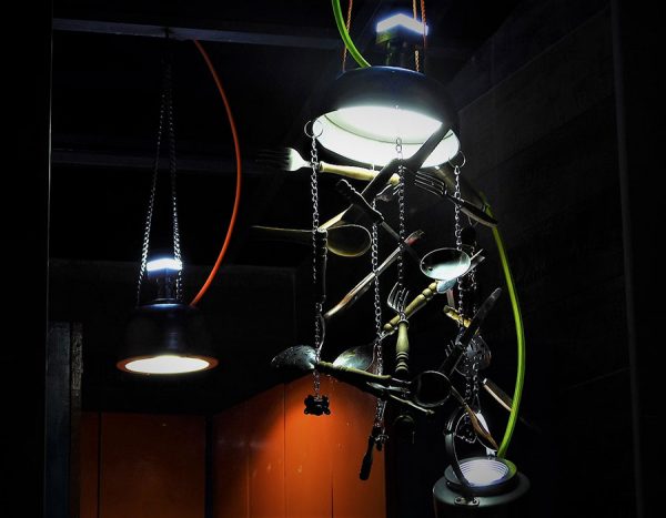 Upcycled Lamp: “The flying kitchen”